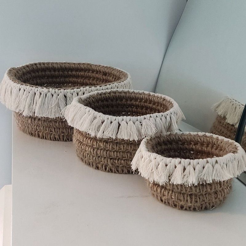 Handmade Macrame Cotton Basket