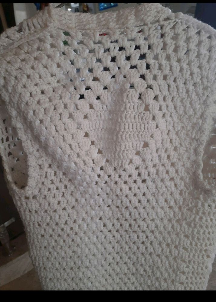 White Crochet Shrug