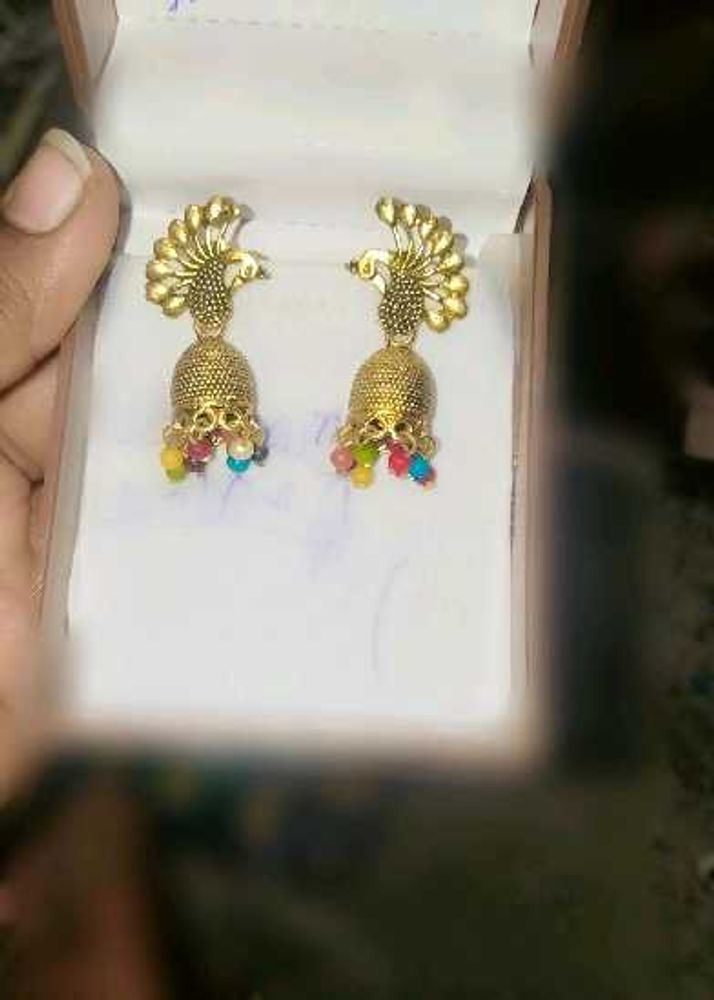 Peacock Jhumka Earrings