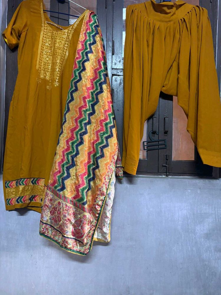 Mustard Kurta Set