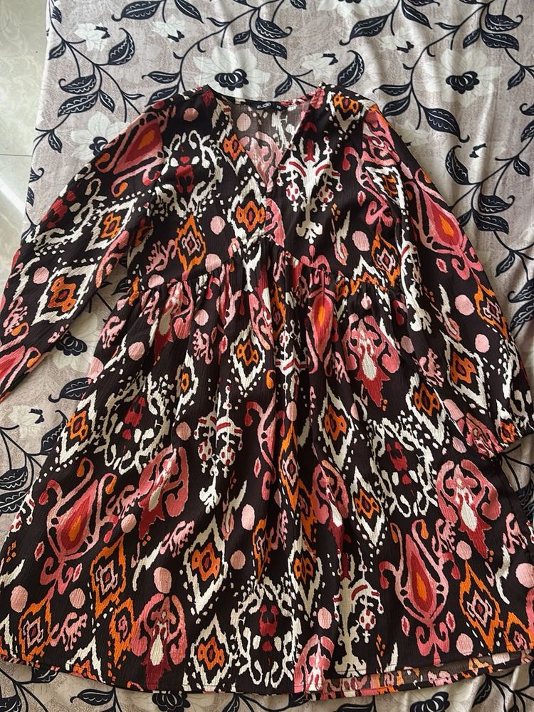 Boho Print Mini Dress