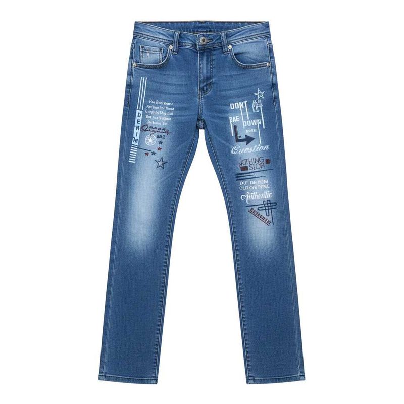 Graphic Print Denim Jeans