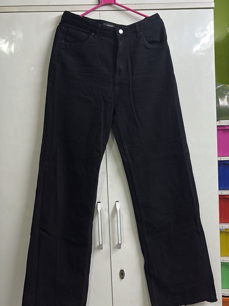 Black Wide Leg Jeans High Waist