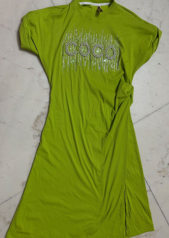 Green Dress with COCO Design
