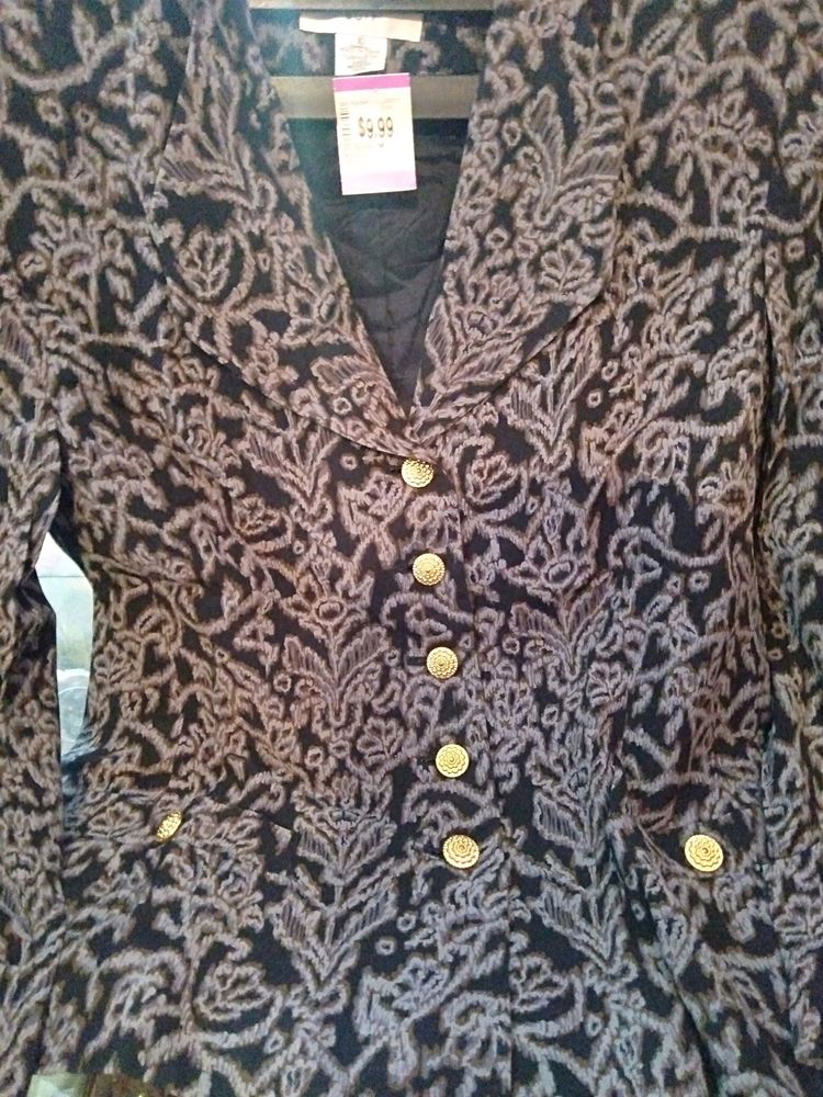 printed blazer with pocket design...