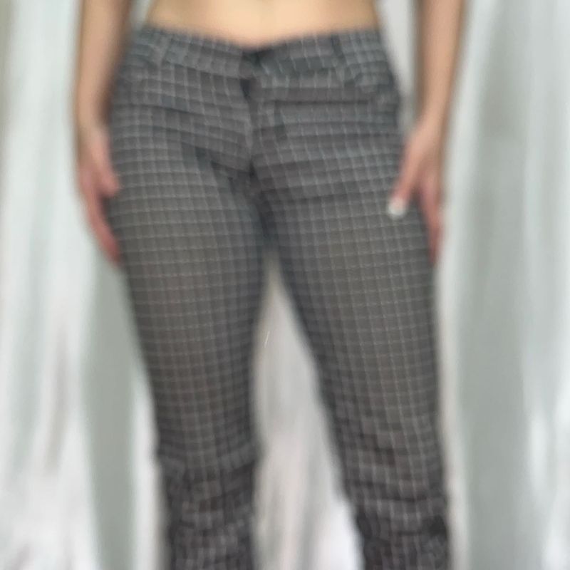 Checkered Low-Rise Pants