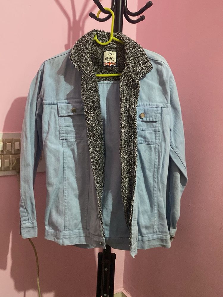 Denim Jacket with Fleece Lining