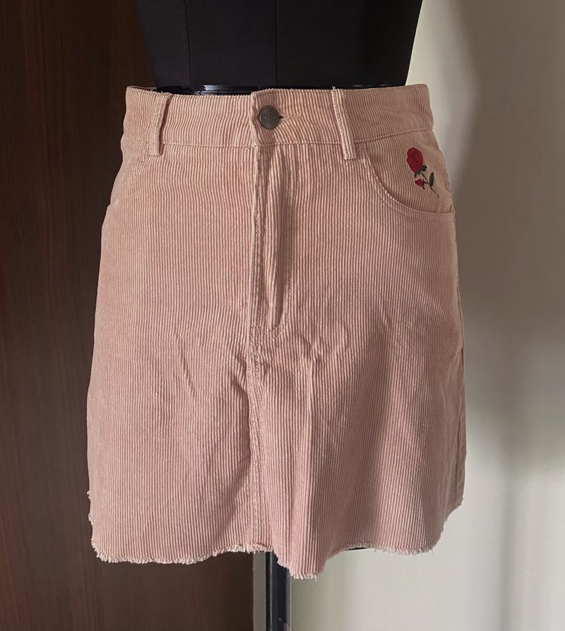 Pink Suede Skirt Pull&amp;Bear (International Brand)