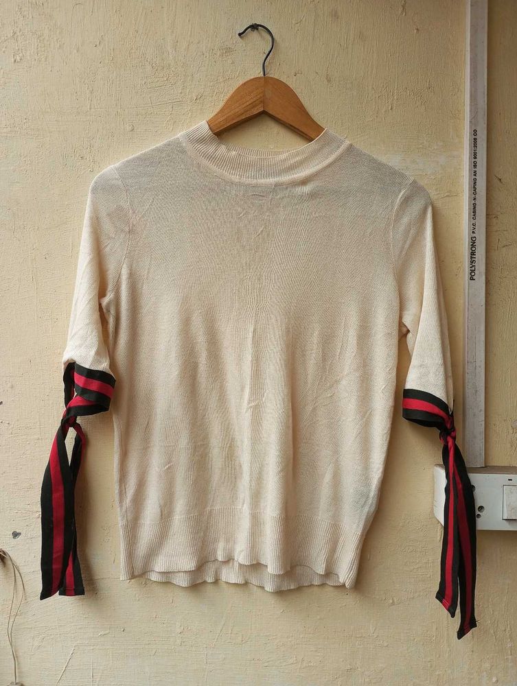 Ribbon Tie Sleeve Top (Women)