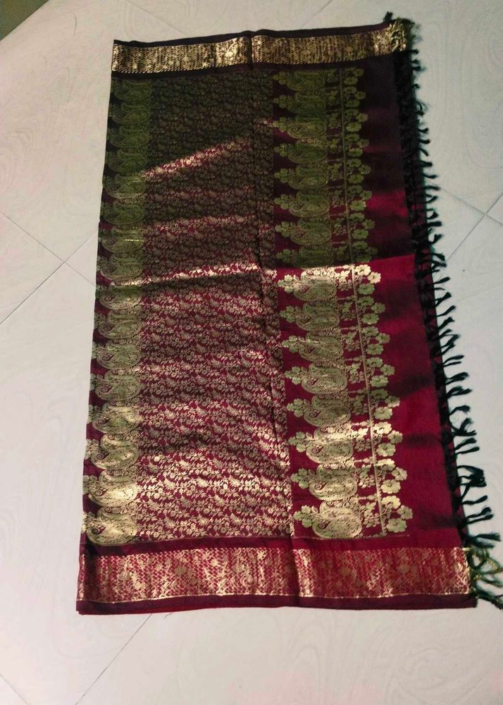 Maroon Colour Pure Kanchipattu Saree