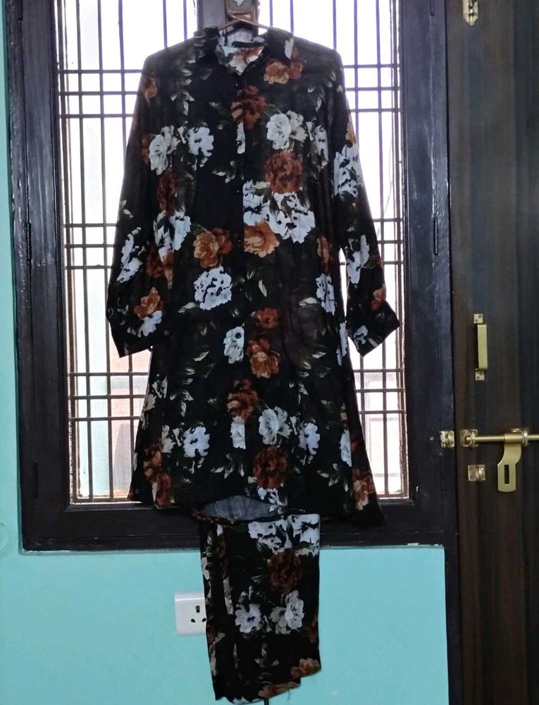 Black Floral Co-ord Set