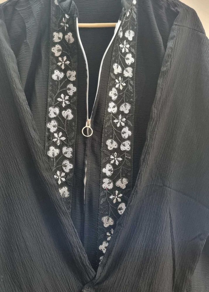 Balck Embroidery Daily Wear Abhaya/Bhurqa