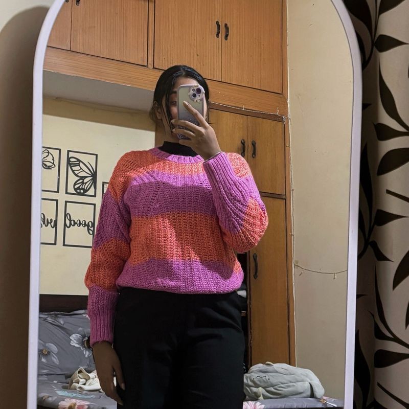 Cute Color blocked Knit Sweater