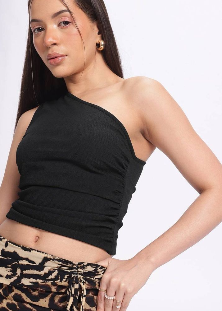 Ruched Fitted Crop Top