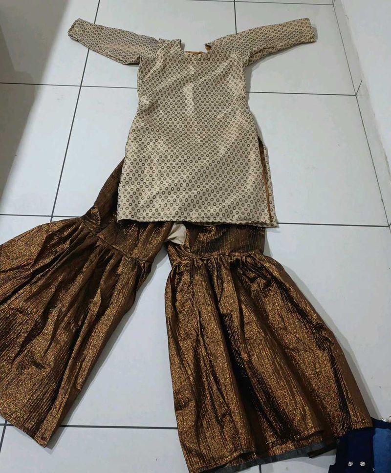 Girl's Ethnic Kurta with Gharara