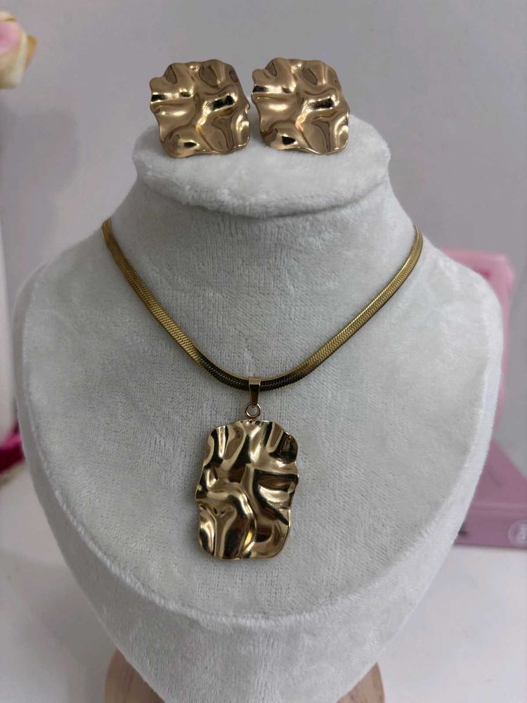 Abstract pendant Set Anti Tarnish