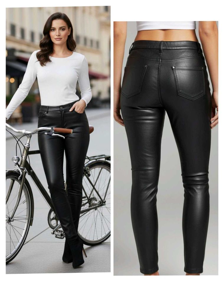 Black Faux Leather Skinny Pants