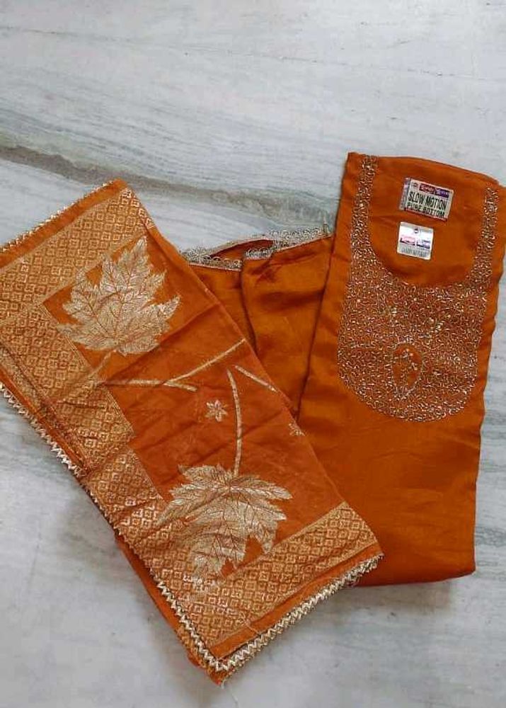 Orange Embroidered Salwar Suit