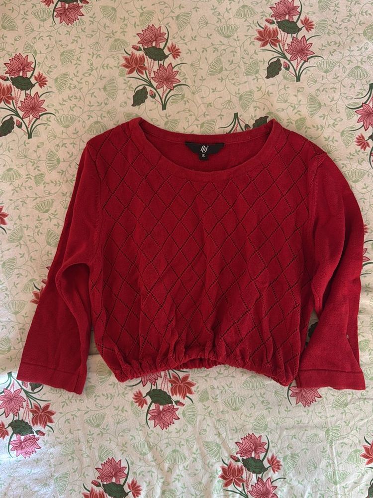 Maroon Knitted Top