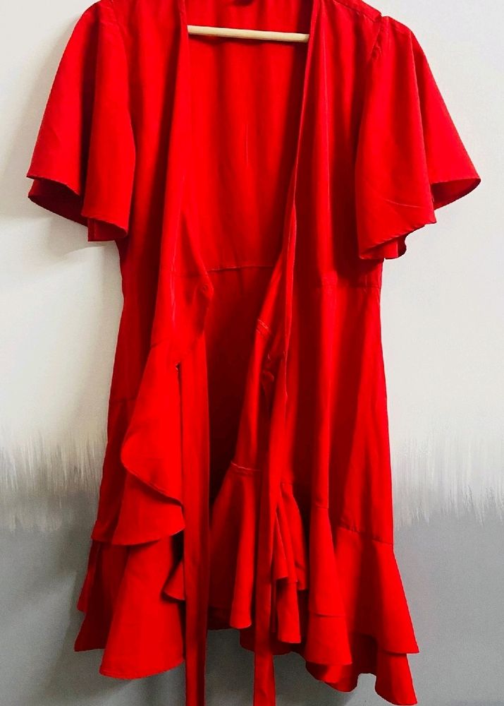 Pretty Frilled Wrap Dress