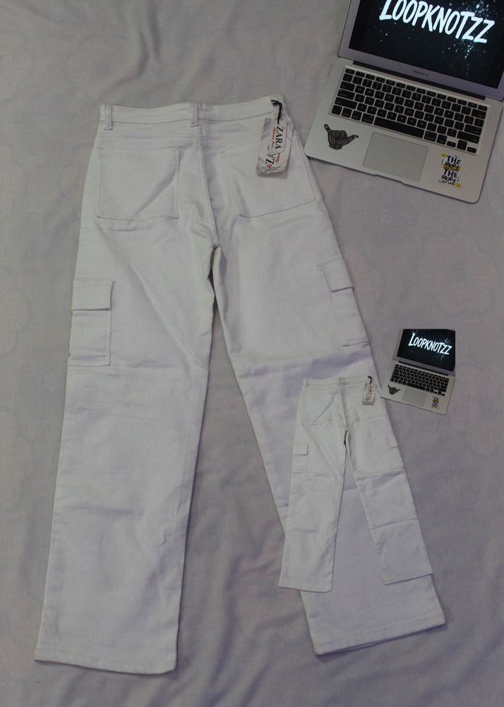 Zara White Cargo Pants
