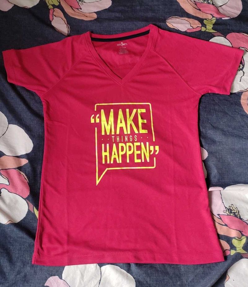 Red &#39;Make Things Happen&#39; Tee
