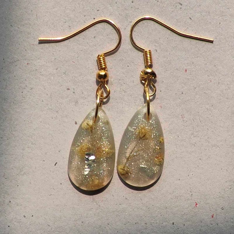 Floral Drop Resin Earrings