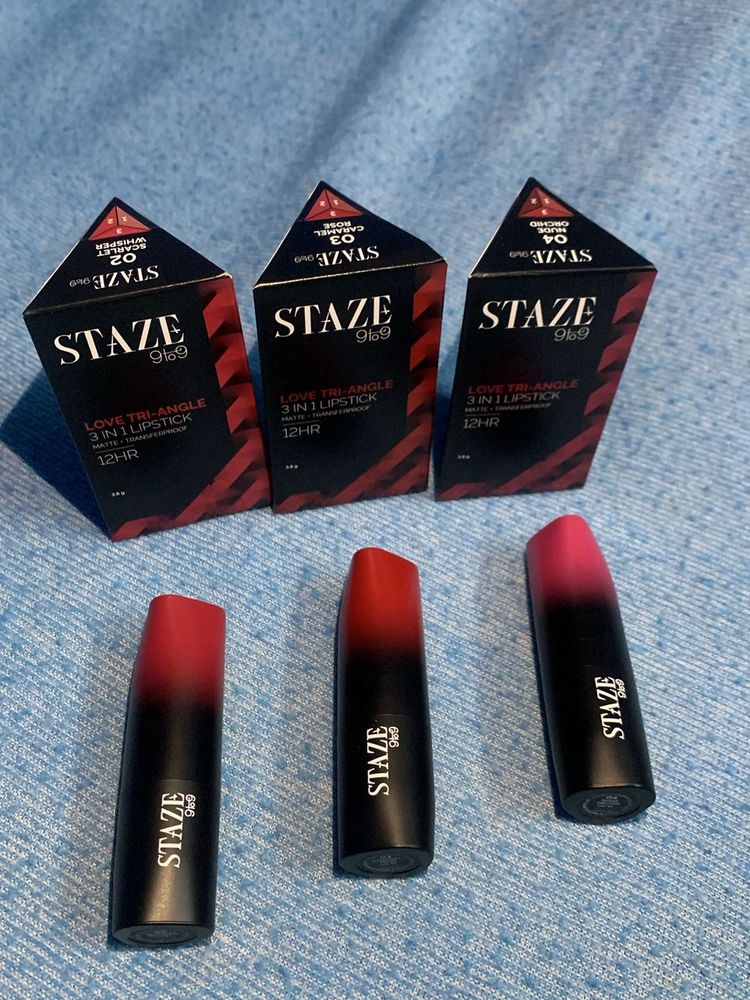 COMBO-STAZE 9to9 3in1 Lipsticks(02+03+04)