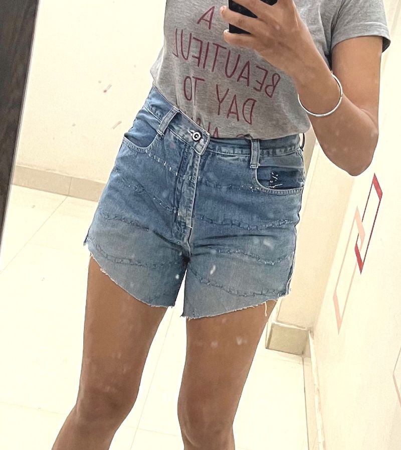Blue Grey Textured Shorts (freebie)