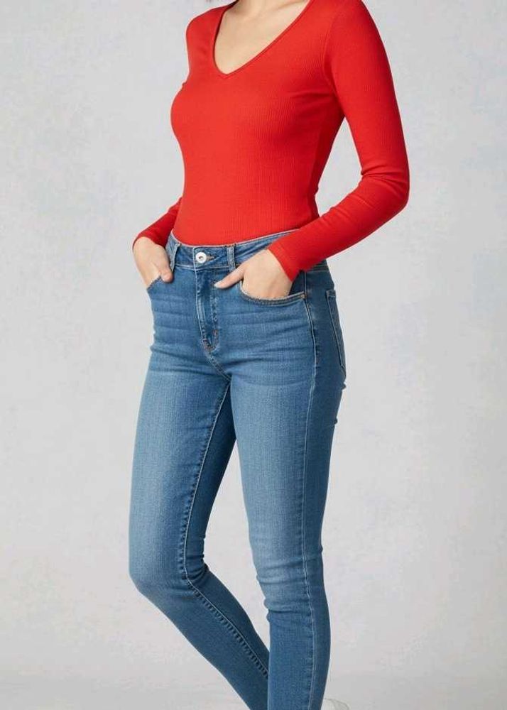 ✅H&amp;M XS size Red Long Sleeve Top✅