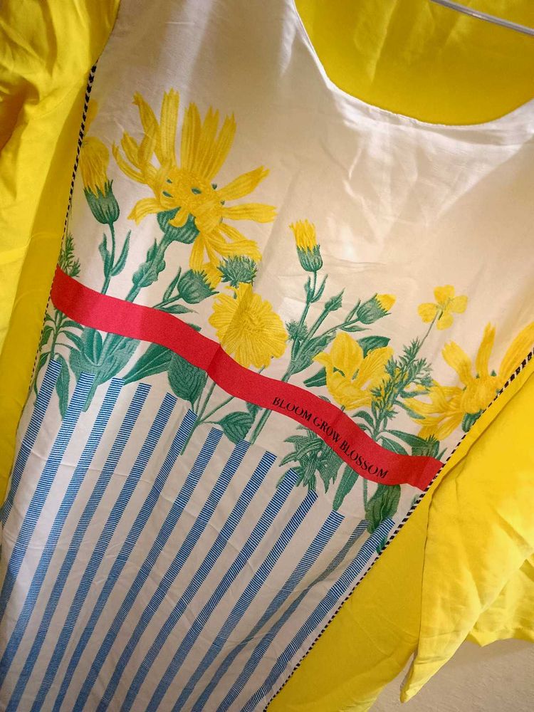✨Bright Yellow chiffon Kurti | Size XXL | Elegant