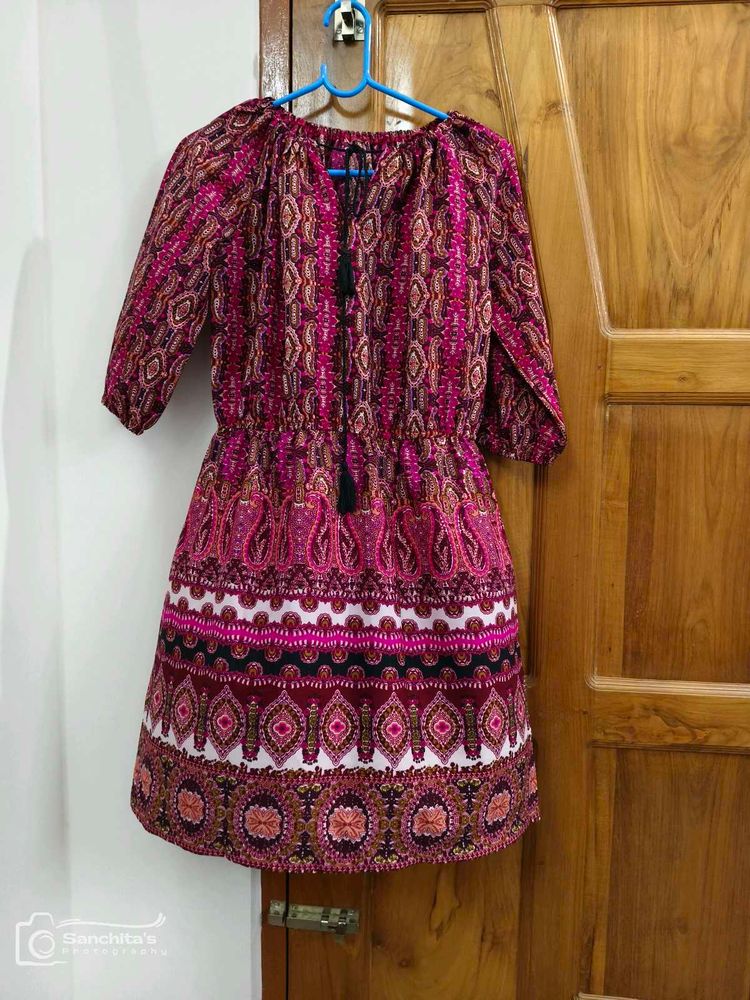 Boho Print Mini Dress