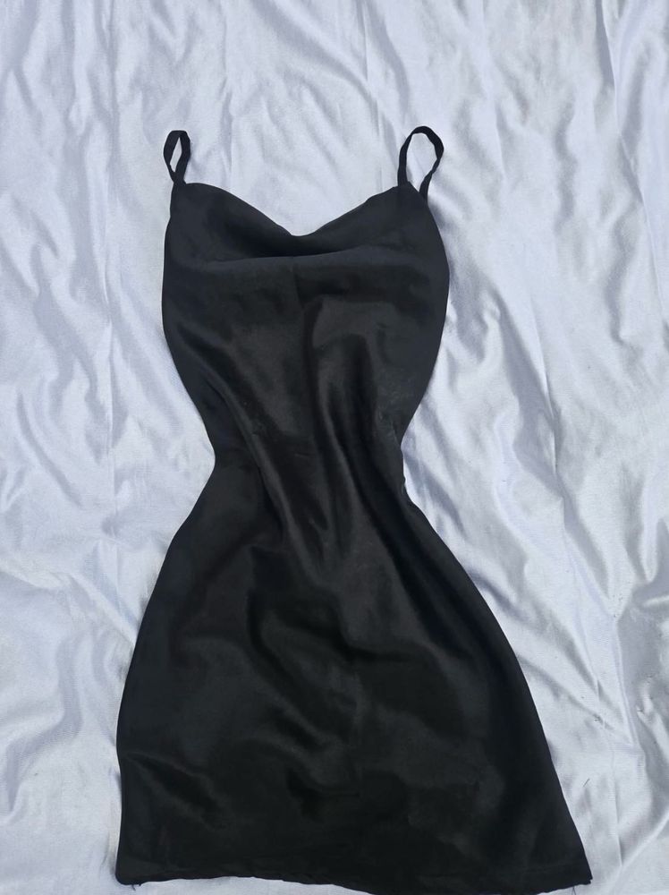 Cowl neck mini dress