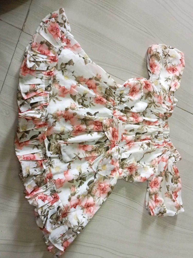 Floral Ruffle Top