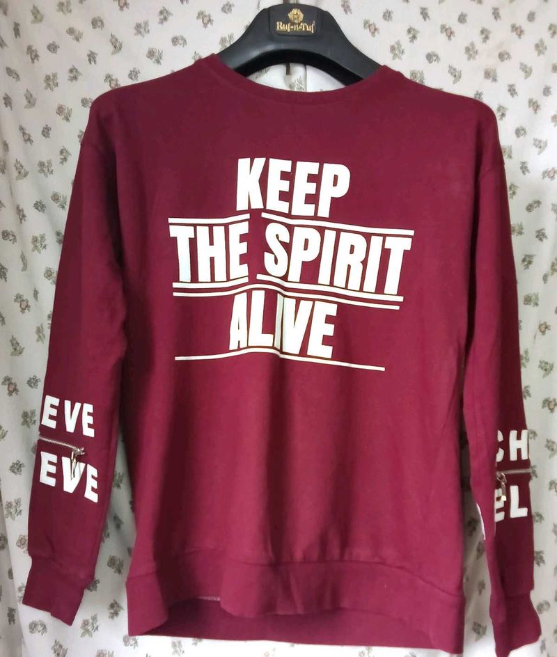 Burgundy Print Sweatshirt