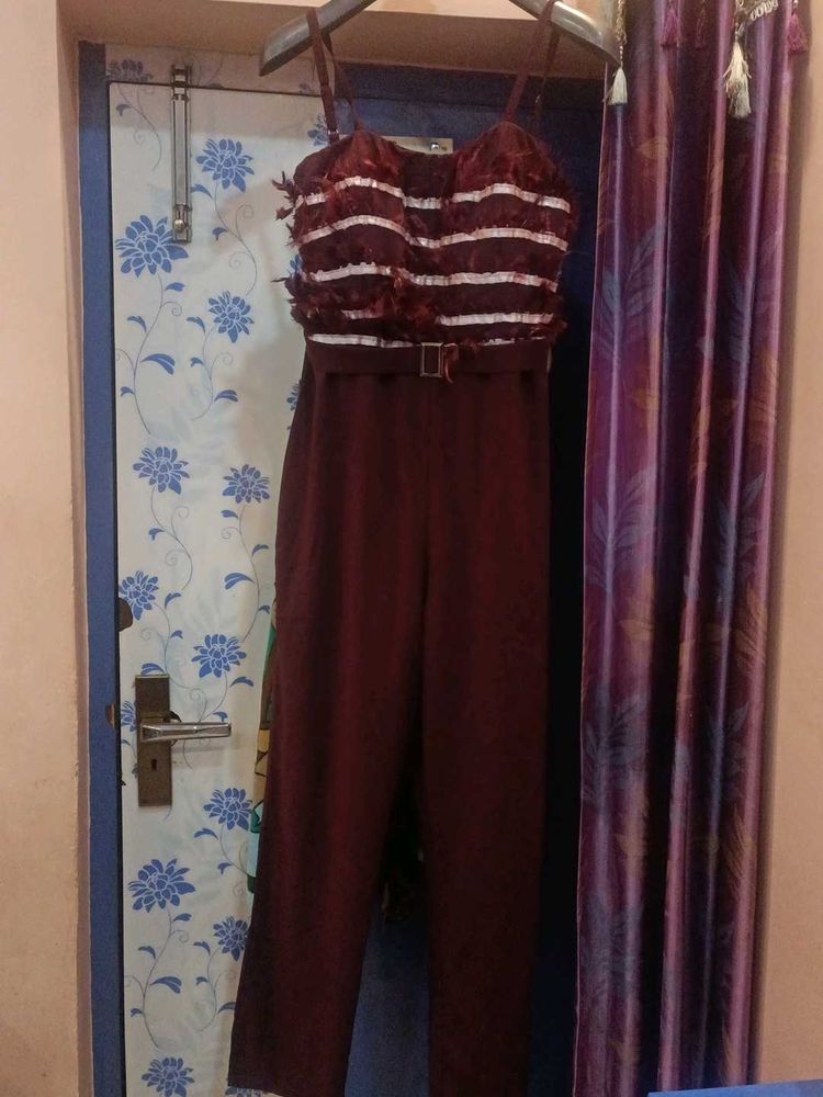 Stylish Maroon Jumpsuit