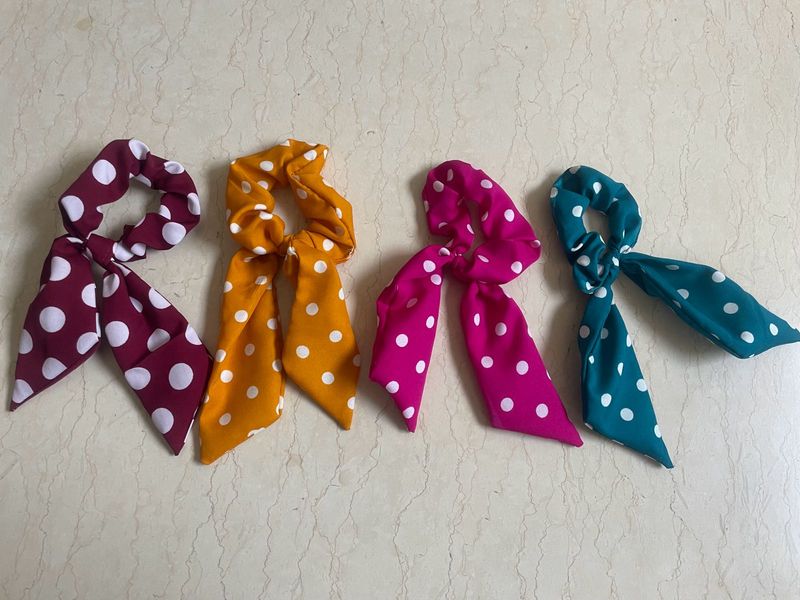 Style These Polka Dot Brand New Scarf Scrunchies