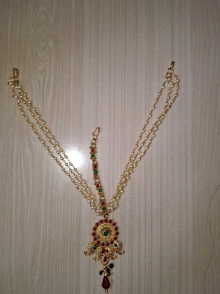 vintage Elegant Pearl Matha Patti