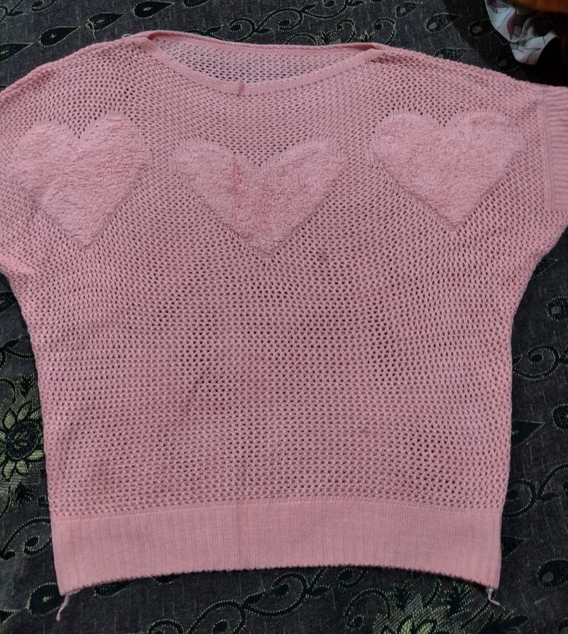 Women's Crochet Peach Top