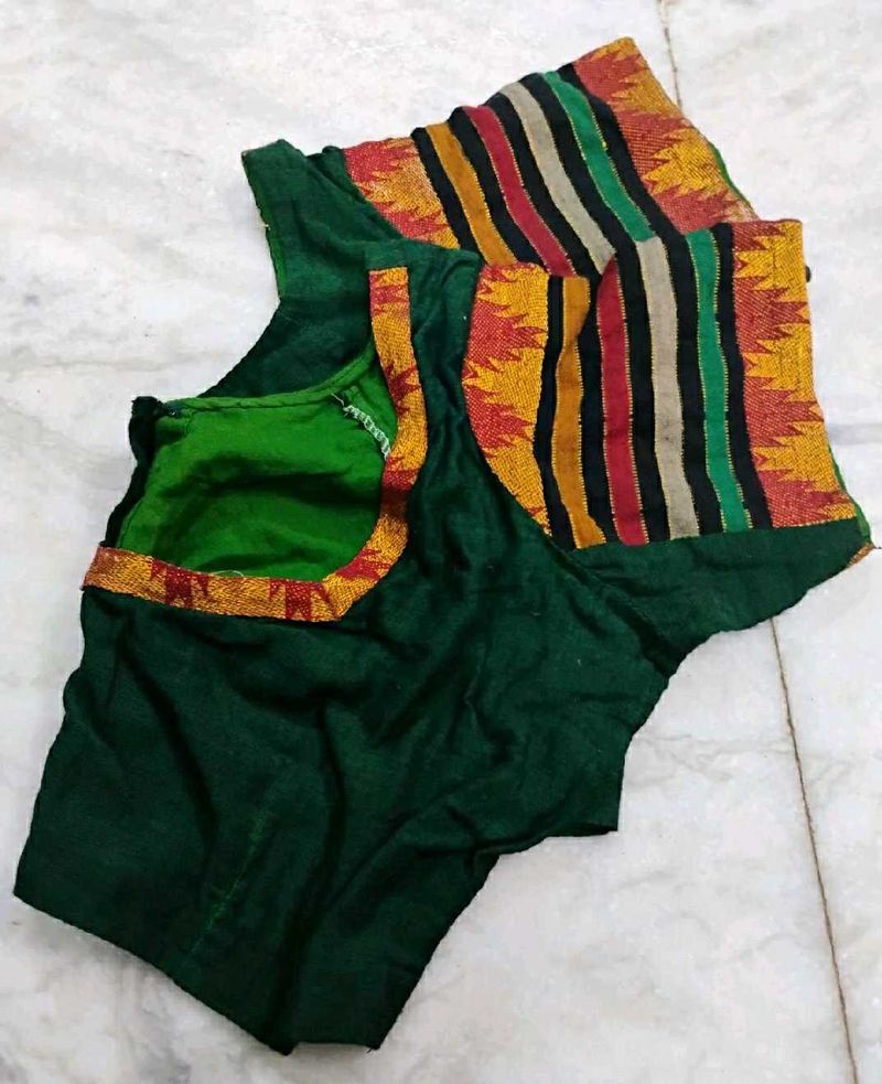 Green color Cotton Blouse, Fixed price