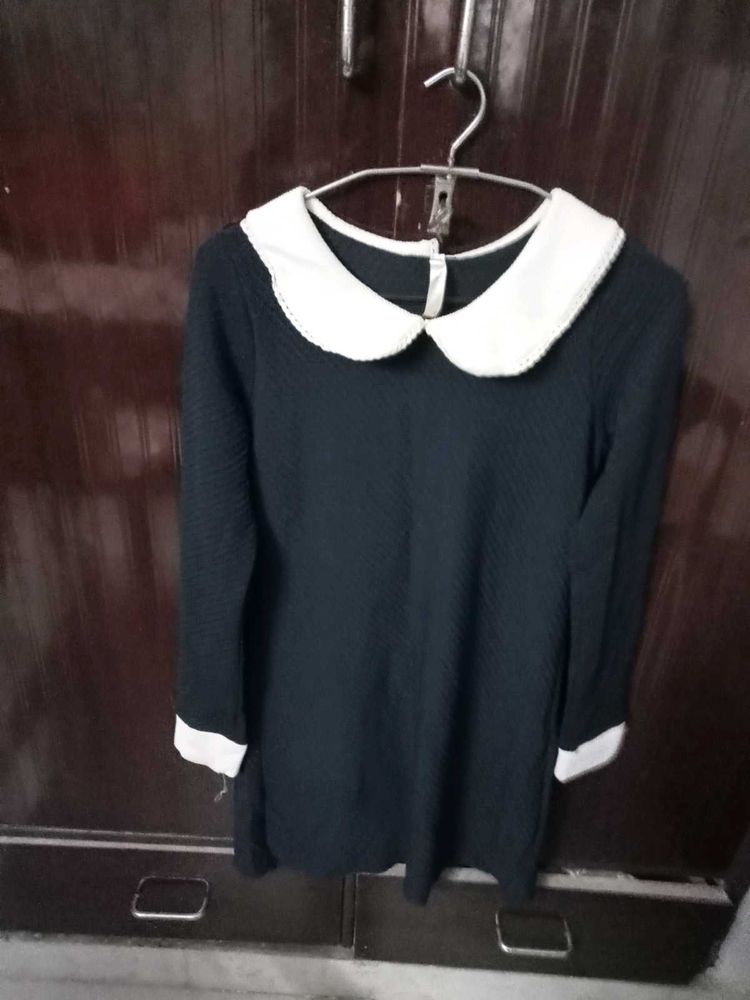 Navy Blue Colour Straight Midi