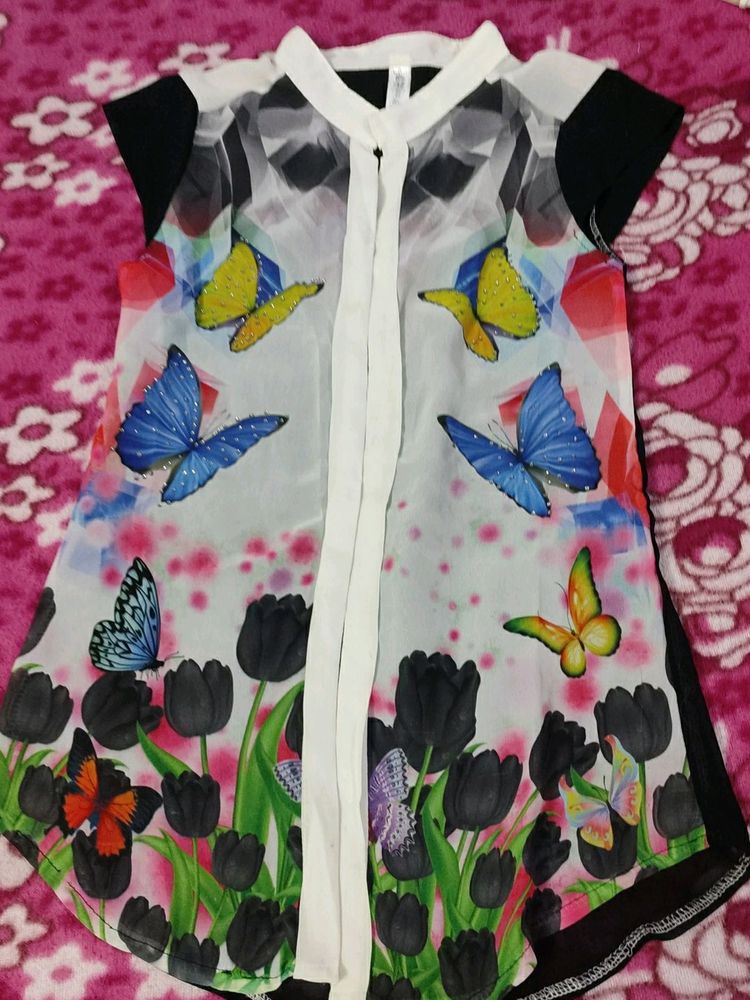 Butterfly Print Top