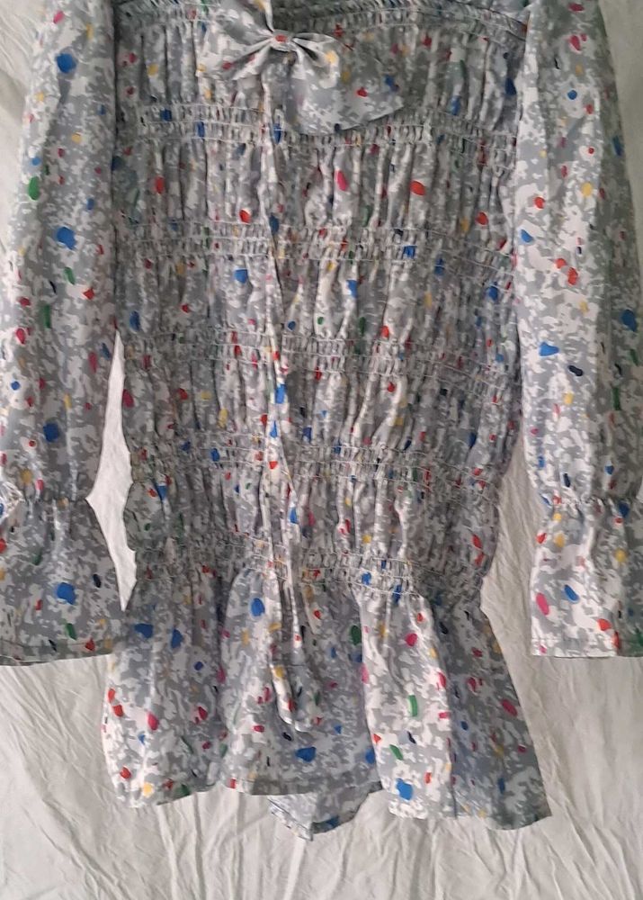 Smocked Bow Blouse