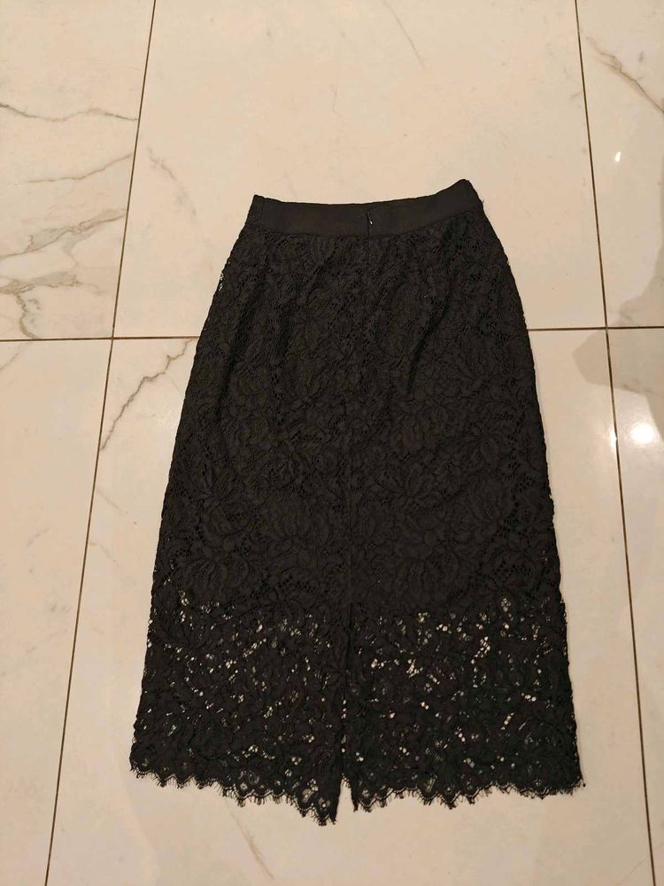Elegant Black Lace Skirt