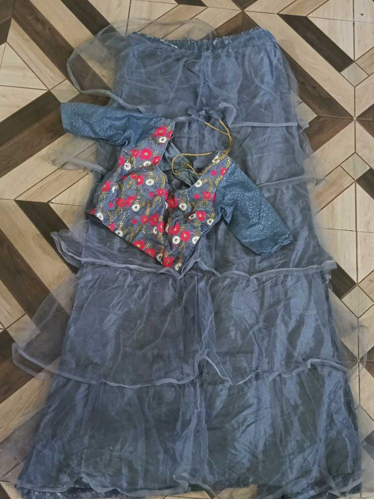 Net Lehenga Choli Set