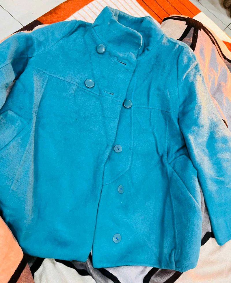 Teal Button-Down Jacket