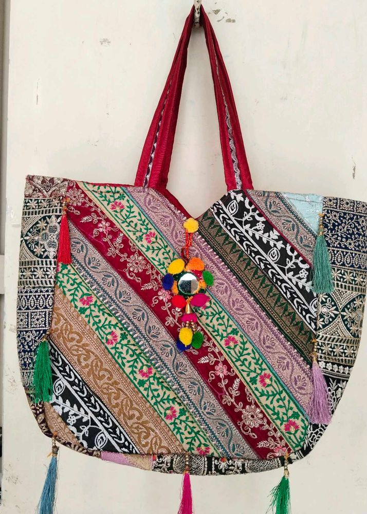 Colorful Patchwork Tote Bag totally new spacious