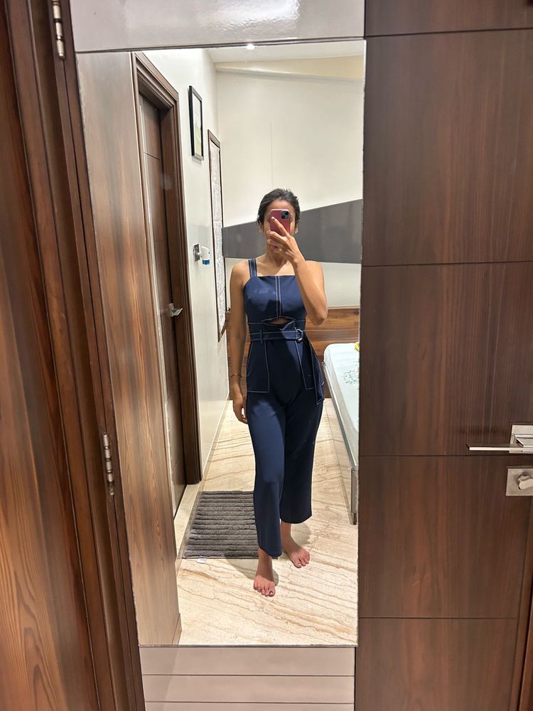 The Flirt Fit – Midnight Cut-Out Jumpsuit