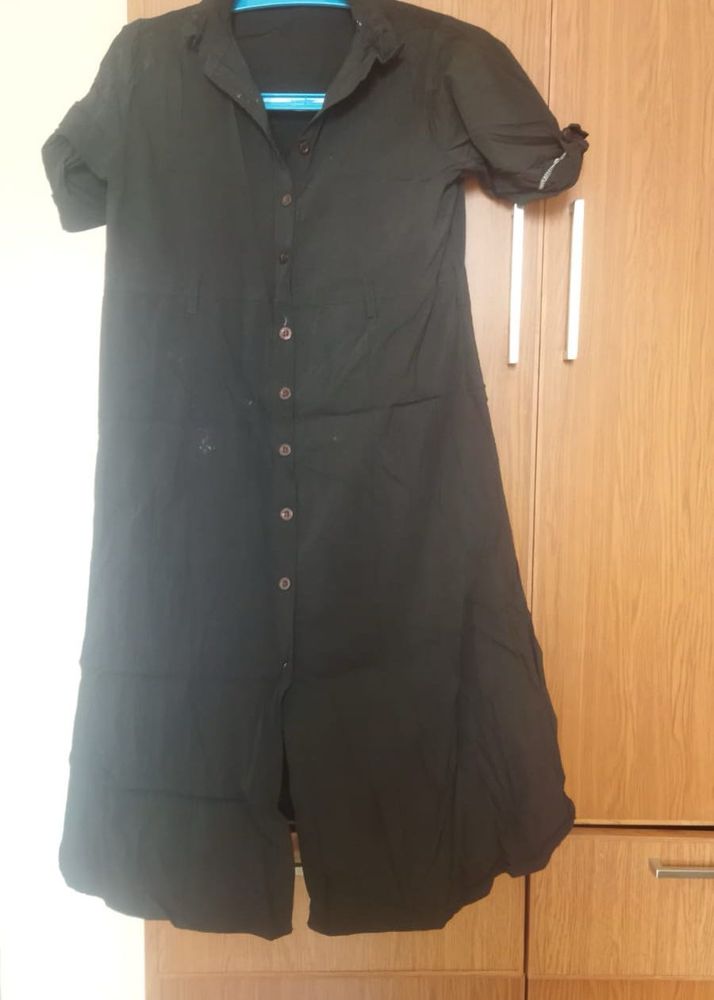 Black Button-Up Dress
