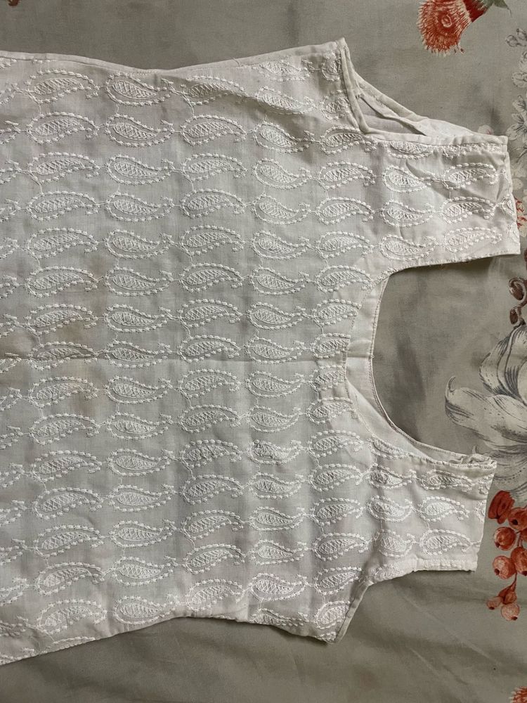 Embroidered White Top